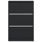 vidaXL Zapatero de madera de ingeniería negro 80x21x125,5 cm