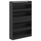 vidaXL Zapatero de madera de ingeniería negro 80x21x125,5 cm