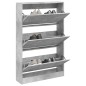 vidaXL Zapatero de madera de ingeniería gris hormigón 80x21x125,5 cm vidaXL Zapatero de madera de ingeniería gris hormigón 80x21x125,5 cm