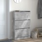 vidaXL Zapatero de madera de ingeniería gris hormigón 80x21x125,5 cm vidaXL Zapatero de madera de ingeniería gris hormigón 80x21x125,5 cm