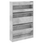 vidaXL Zapatero de madera de ingeniería gris hormigón 80x21x125,5 cm vidaXL Zapatero de madera de ingeniería gris hormigón 80x21x125,5 cm