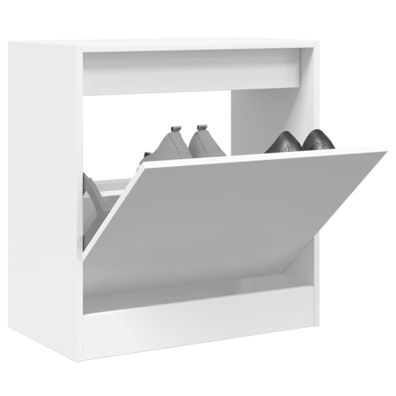 vidaXL Zapatero de madera de ingeniería blanco 60x34x63,5 cm vidaXL Zapatero de madera de ingeniería blanco 60x34x63,5 cm