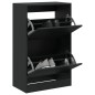 vidaXL Zapatero de madera de ingeniería negro 60x34x96,5 cm vidaXL Zapatero de madera de ingeniería negro 60x34x96,5 cm