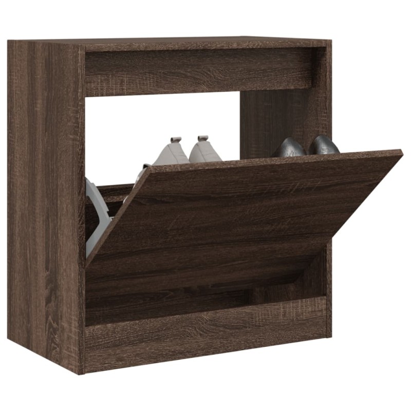 vidaXL Zapatero de madera de ingeniería marrón roble 60x34x63,5 cm vidaXL Zapatero de madera de ingeniería marrón roble 60x34x63,5 cm