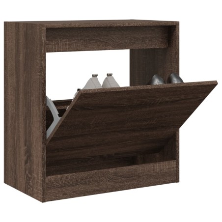vidaXL Zapatero de madera de ingeniería marrón roble 60x34x63,5 cm
