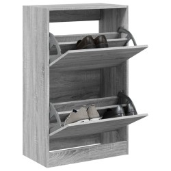 vidaXL Zapatero de madera de ingeniería gris Sonoma 60x34x96,5 cm