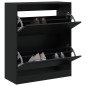 vidaXL Zapatero de madera de ingeniería negro 80x34x96,5 cm