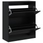 vidaXL Zapatero de madera de ingeniería negro 80x34x96,5 cm