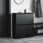 vidaXL Zapatero de madera de ingeniería negro 80x34x96,5 cm