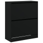vidaXL Zapatero de madera de ingeniería negro 80x34x96,5 cm