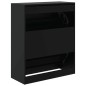 vidaXL Zapatero de madera de ingeniería negro 80x34x96,5 cm