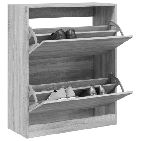 vidaXL Zapatero de madera de ingeniería gris Sonoma 80x34x96,5 cm