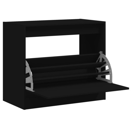vidaXL Zapatero de madera de ingeniería negro 80x42x69 cm