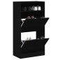 vidaXL Zapatero de madera de ingeniería negro 60x34x116 cm vidaXL Zapatero de madera de ingeniería negro 60x34x116 cm