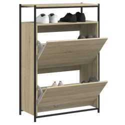 vidaXL Zapatero de madera de ingeniería roble Sonoma 75x34x112 cm