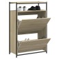 vidaXL Zapatero de madera de ingeniería roble Sonoma 75x34x112 cm