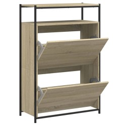 vidaXL Zapatero de madera de ingeniería roble Sonoma 75x34x112 cm