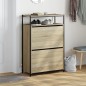 vidaXL Zapatero de madera de ingeniería roble Sonoma 75x34x112 cm