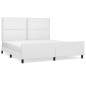 vidaXL Estructura de cama cabecero cuero sintético blanco 180x200 cm vidaXL Estructura de cama cabecero cuero sintético blanco 180x200 cm