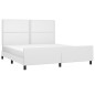 vidaXL Estructura de cama cabecero cuero sintético blanco 180x200 cm vidaXL Estructura de cama cabecero cuero sintético blanco 180x200 cm