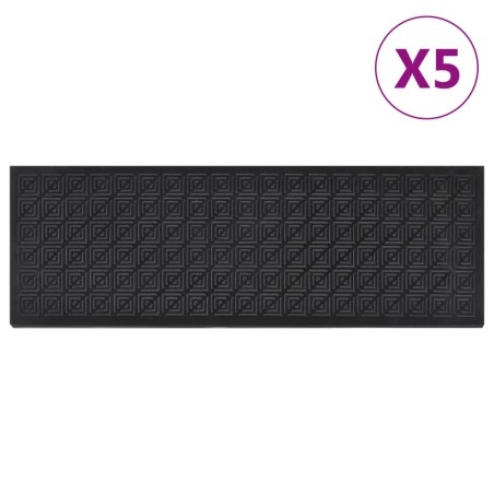 vidaXL Alfombrillas de escalera de goma 5 uds 25x75 cm