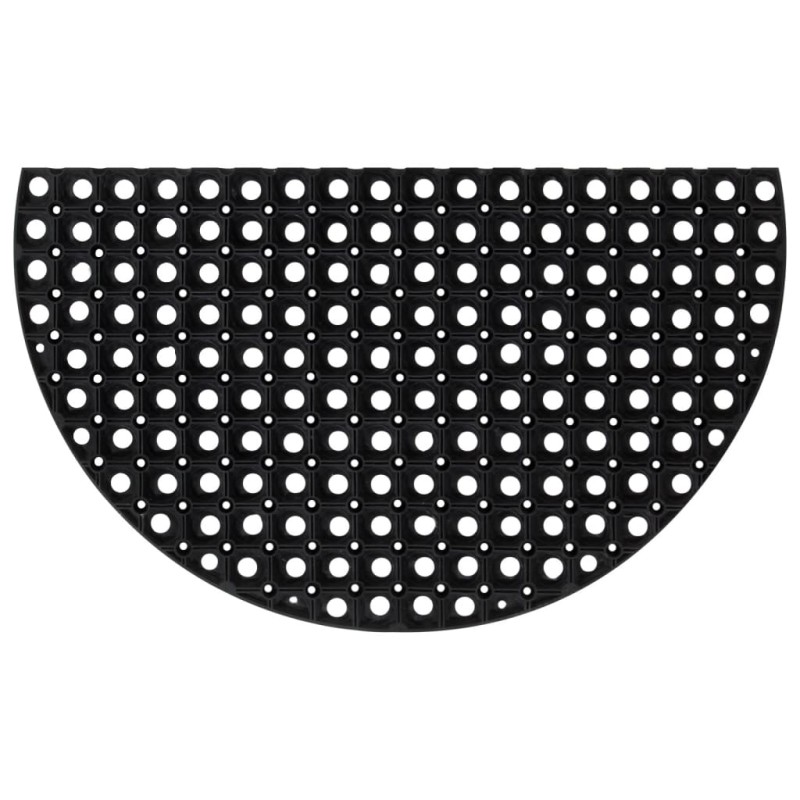vidaXL Felpudo semicircular de goma 45x75 cm