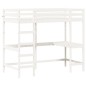 vidaXL Cama alta con escritorio madera maciza pino blanca 100x200 cm