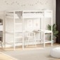 vidaXL Cama alta con escritorio madera maciza pino blanca 100x200 cm