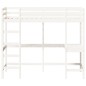 vidaXL Cama alta con escritorio madera maciza pino blanca 100x200 cm