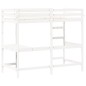 vidaXL Cama alta con escritorio madera maciza pino blanca 100x200 cm