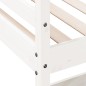 vidaXL Cama alta con escritorio madera maciza pino blanca 100x200 cm