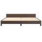 vidaXL Estructura de cama cabecero cuero sintético marrón 200x200 cm vidaXL Estructura de cama cabecero cuero sintético marrón 200x200 cm