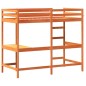 vidaXL Cama alta con escritorio madera maciza pino marrón 90x200 cm