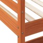 vidaXL Cama alta con escritorio madera maciza pino marrón 90x200 cm