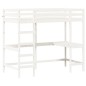 vidaXL Cama alta con escritorio madera maciza pino blanca 90x200 cm vidaXL Cama alta con escritorio madera maciza pino blanca 90x200 cm