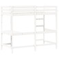 vidaXL Cama alta con escritorio madera maciza pino blanca 90x200 cm vidaXL Cama alta con escritorio madera maciza pino blanca 90x200 cm
