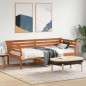 vidaXL Sofá cama de madera maciza de pino marrón cera 75x190 cm vidaXL Sofá cama de madera maciza de pino marrón cera 75x190 cm
