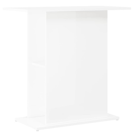 vidaXL Soporte acuario madera ingeniería blanco brillo 75x36x72,5 cm