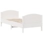 vidaXL Estructura de cama con cabecero madera de pino blanco 100x200cm vidaXL Estructura de cama con cabecero madera de pino blanco 100x200cm