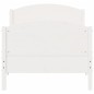 vidaXL Estructura de cama con cabecero madera de pino blanco 100x200cm vidaXL Estructura de cama con cabecero madera de pino blanco 100x200cm