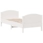 vidaXL Estructura de cama con cabecero madera de pino blanco 100x200cm vidaXL Estructura de cama con cabecero madera de pino blanco 100x200cm