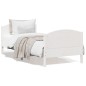 vidaXL Estructura de cama con cabecero madera pino blanco 75x190 cm vidaXL Estructura de cama con cabecero madera pino blanco 75x190 cm