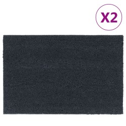 vidaXL Felpudos 2 unidades fibra de coco gris oscuro 40x60 cm