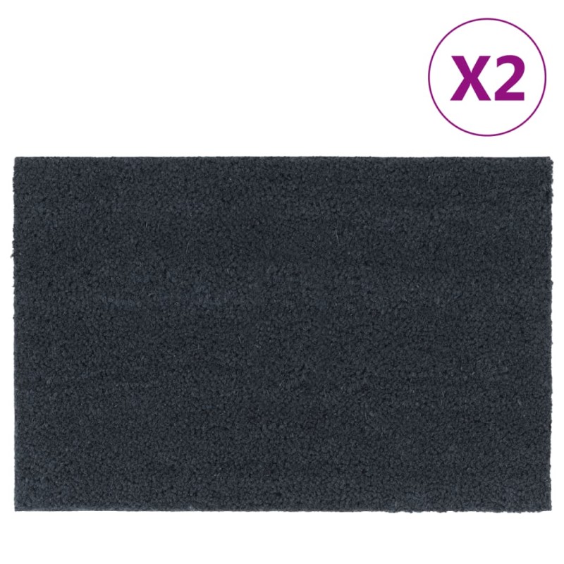 vidaXL Felpudos 2 unidades fibra de coco gris oscuro 40x60 cm vidaXL Felpudos 2 unidades fibra de coco gris oscuro 40x60 cm