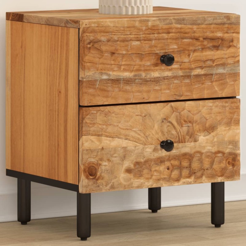 vidaXL Mesita de noche de madera maciza de acacia 40x33x46 cm vidaXL Mesita de noche de madera maciza de acacia 40x33x46 cm