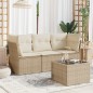 vidaXL Juego de sofás jardín con cojines 4 pzas ratán sintético beige vidaXL Juego de sofás jardín con cojines 4 pzas ratán sintético beige