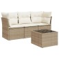vidaXL Juego de sofás jardín con cojines 4 pzas ratán sintético beige vidaXL Juego de sofás jardín con cojines 4 pzas ratán sintético beige