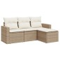 vidaXL Juego de sofás jardín con cojines 4 pzas ratán sintético beige vidaXL Juego de sofás jardín con cojines 4 pzas ratán sintético beige
