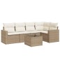 vidaXL Juego de sofás jardín con cojines 6 pzas ratán sintético beige vidaXL Juego de sofás jardín con cojines 6 pzas ratán sintético beige