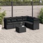 vidaXL Set de comedor de jardín 7 pzas y cojines ratán sintético negro vidaXL Set de comedor de jardín 7 pzas y cojines ratán sintético negro